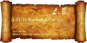 Léh Barnabás névjegykártya